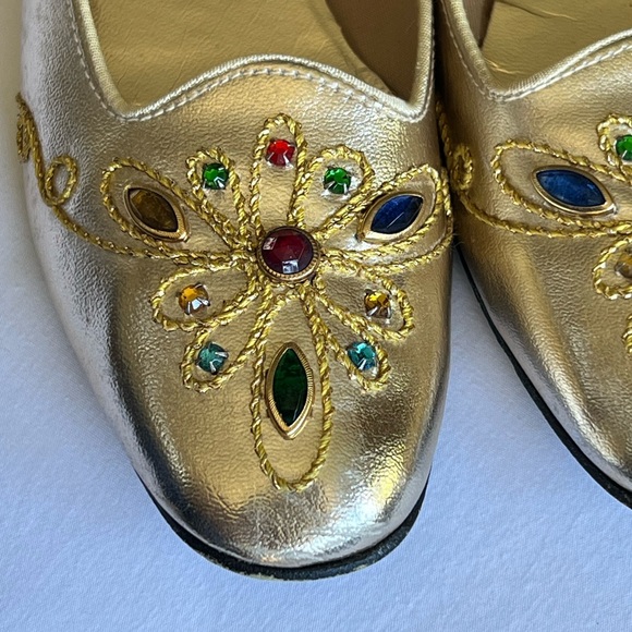 Vintage Gold Jeweled Shoes - Picture 10 of 15